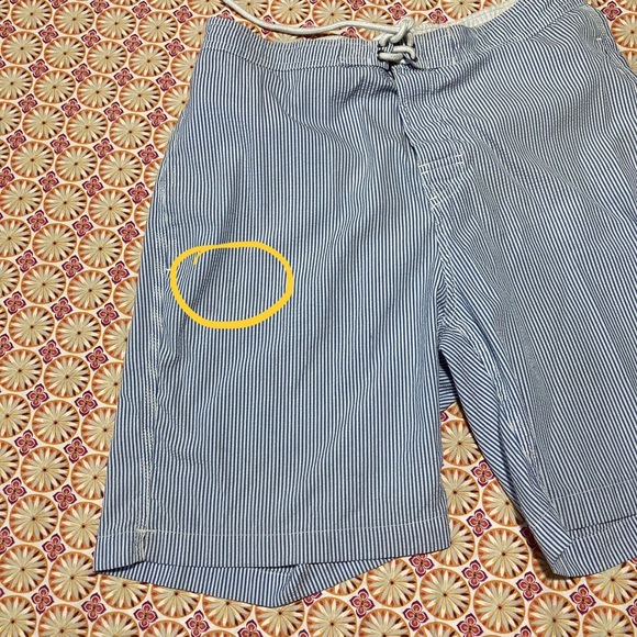 Trunks Brand Classic Blue and White Striped Swim Trunks - Small Flaws - Picture 13 of 13